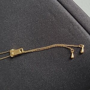 Gold-tone Pendant Necklace with Zipper